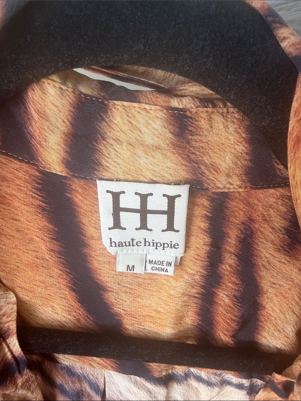 Haute Hippie Tiger-Print Draped Jacket in Orange and Black - Picture 2 of 3